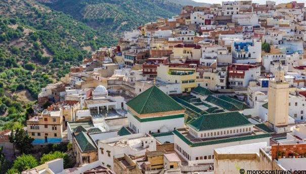 Landscape of the sacred town of Moulay Idriss, Morocco
