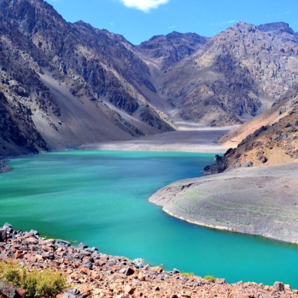 Turquoise lake in an Atlas Mountains gorge
