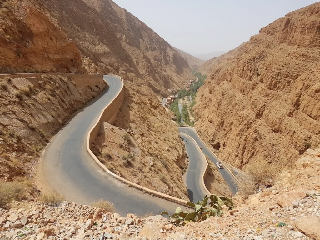 Winding road through the Dades Gorges