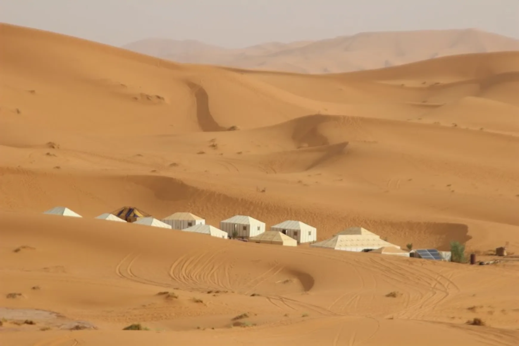 Luxury tents among the Merzouga dunes