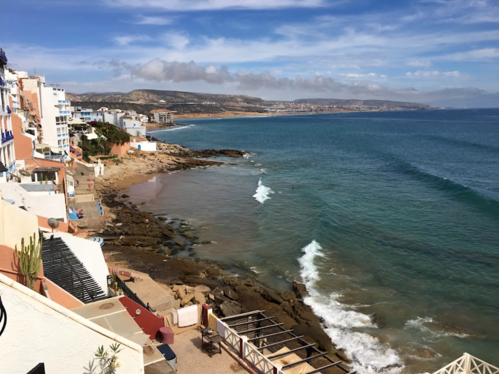 Surf coast village on Morocco's Atlantic shore