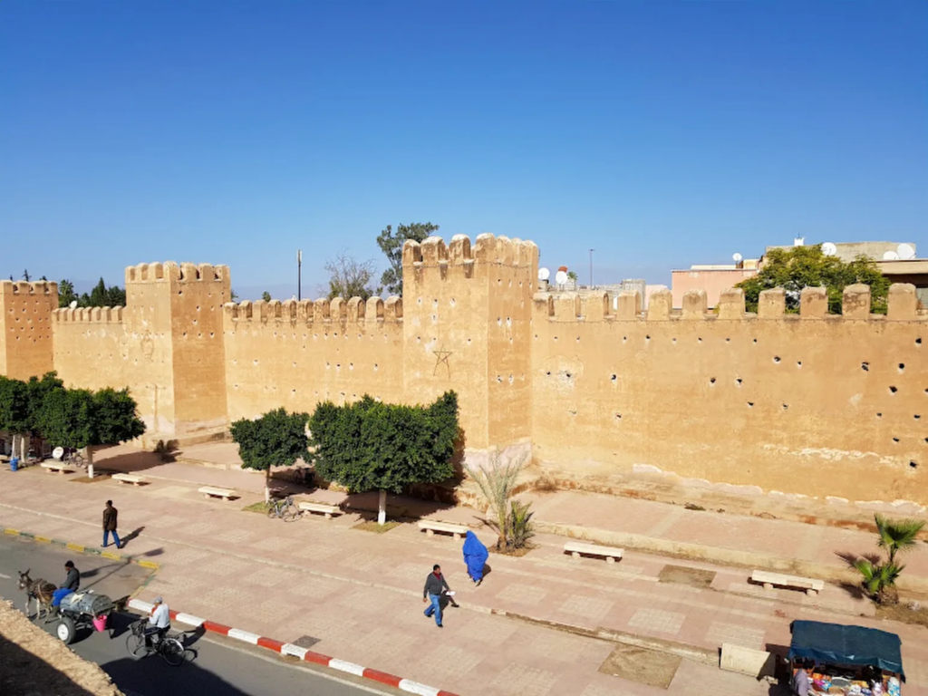 Ancient city walls of a Moroccan medina